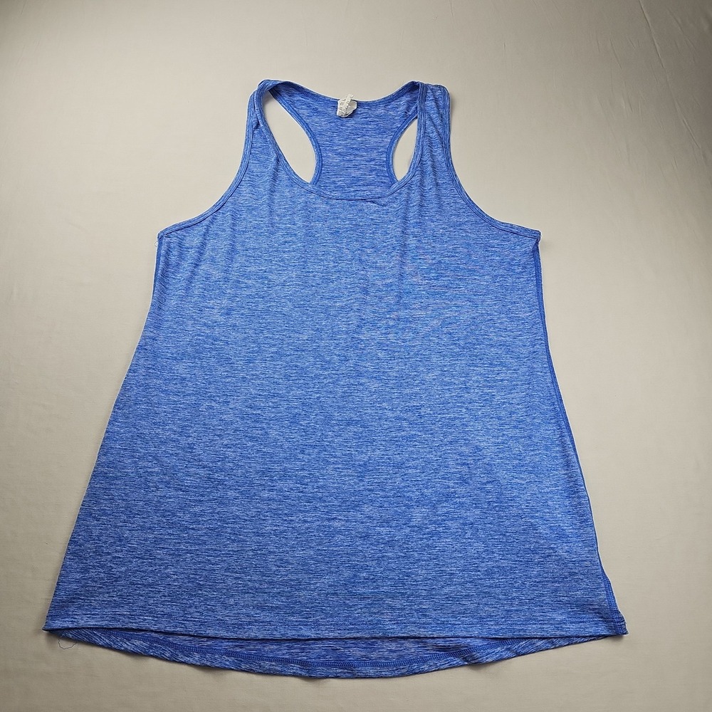 Champion Women's Activewear Tank Top  Sz L Blue Racer Back Sleeveless Scoop Neck
